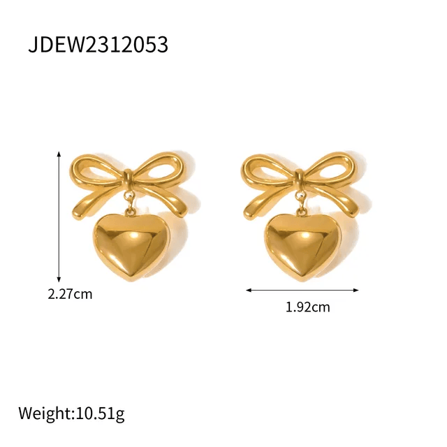 Shoperly ES-277 18k Gold Plated Stainless Steel Tarnish Free Waterproof Female Jewellery