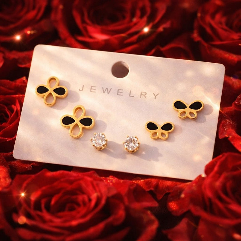 Shoperly ES-285  18k Gold Plated Stainless Steel Tarnish Free Waterproof Female Jewellery