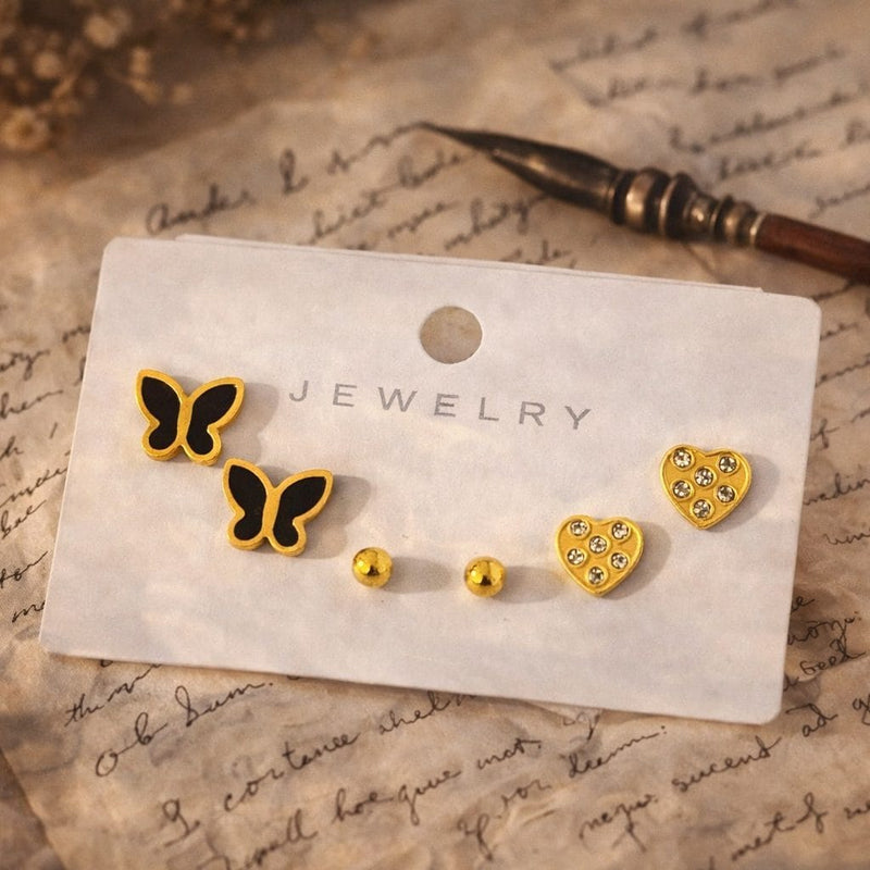 Shoperly ES-286 18k Gold Plated Stainless Steel Tarnish Free Waterproof Female Jewellery