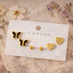 Shoperly ES-286 18k Gold Plated Stainless Steel Tarnish Free Waterproof Female Jewellery