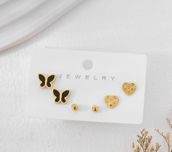 Shoperly ES-286 18k Gold Plated Stainless Steel Tarnish Free Waterproof Female Jewellery