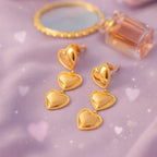 Shoperly ES-291 18k Gold Plated Stainless Steel Tarnish Free Waterproof Female Jewellery