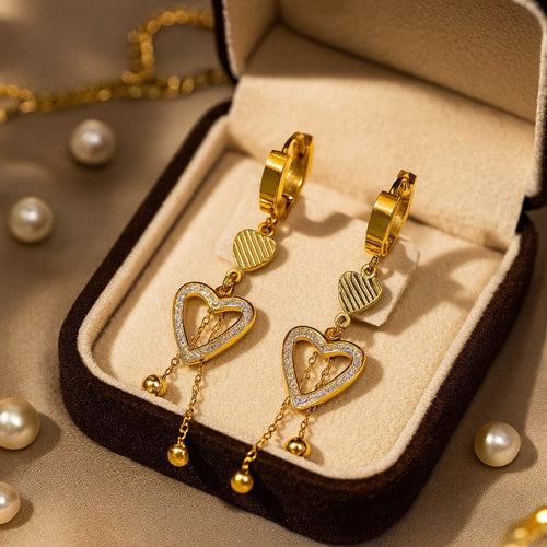 Shoperly ES-293 18k Gold Plated Stainless Steel Tarnish Free Waterproof Female Jewellery