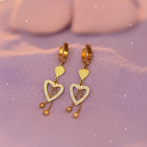 Shoperly ES-293 18k Gold Plated Stainless Steel Tarnish Free Waterproof Female Jewellery