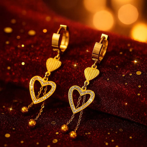 Shoperly ES-293 18k Gold Plated Stainless Steel Tarnish Free Waterproof Female Jewellery