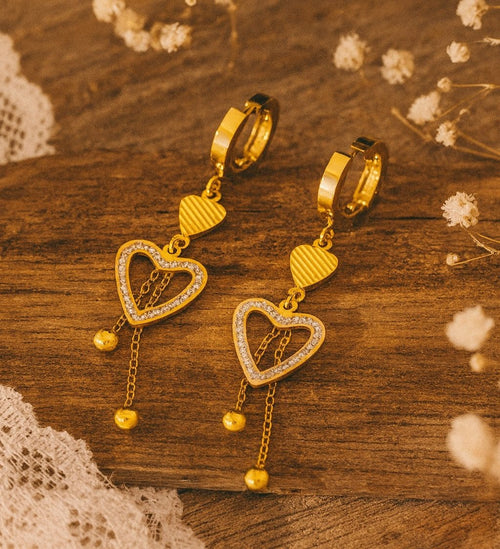 Shoperly ES-293 18k Gold Plated Stainless Steel Tarnish Free Waterproof Female Jewellery