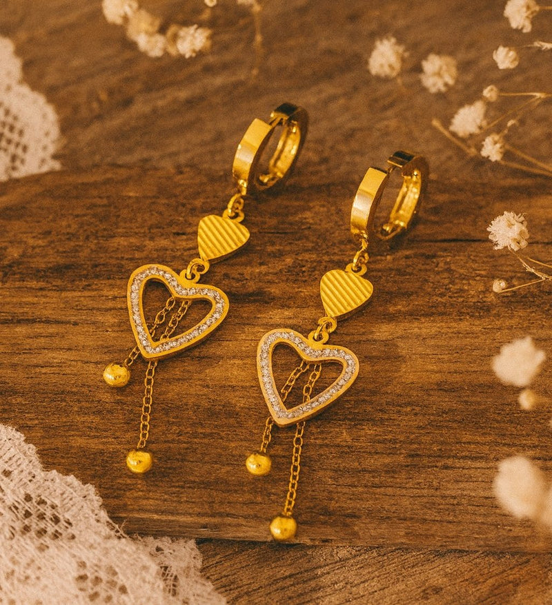 Shoperly ES-293 18k Gold Plated Stainless Steel Tarnish Free Waterproof Female Jewellery