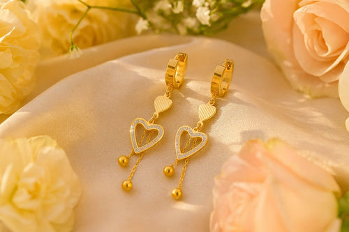 Shoperly ES-293 18k Gold Plated Stainless Steel Tarnish Free Waterproof Female Jewellery