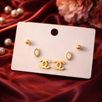 Shoperly ES-296 18k Gold Plated Stainless Steel Tarnish Free Waterproof Female Jewellery