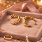 Shoperly ES-299 18k Gold Plated Stainless Steel Tarnish Free Waterproof Female Jewellery