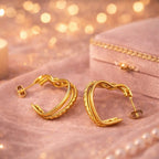 Shoperly ES-299 18k Gold Plated Stainless Steel Tarnish Free Waterproof Female Jewellery