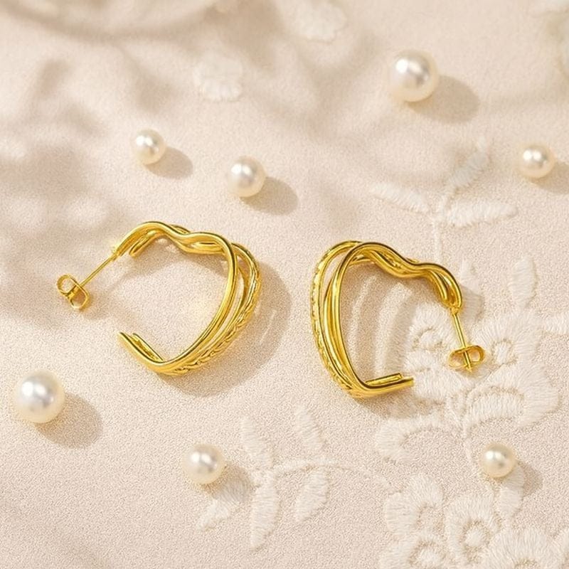 Shoperly ES-299 18k Gold Plated Stainless Steel Tarnish Free Waterproof Female Jewellery