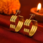 Shoperly ES-300 18k Gold Plated Stainless Steel Tarnish Free Waterproof Female Jewellery