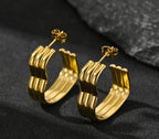 Shoperly ES-300 18k Gold Plated Stainless Steel Tarnish Free Waterproof Female Jewellery