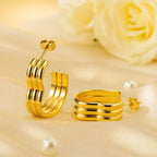 Shoperly ES-300 18k Gold Plated Stainless Steel Tarnish Free Waterproof Female Jewellery
