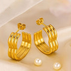 Shoperly ES-300 18k Gold Plated Stainless Steel Tarnish Free Waterproof Female Jewellery