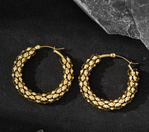 Shoperly ES-301 18k Gold Plated Stainless Steel Tarnish Free Waterproof Female Jewellery