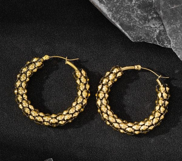 Shoperly ES-301 18k Gold Plated Stainless Steel Tarnish Free Waterproof Female Jewellery