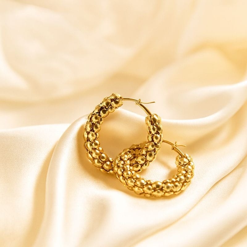 Shoperly ES-301 18k Gold Plated Stainless Steel Tarnish Free Waterproof Female Jewellery