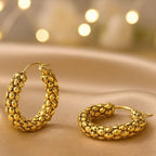 Shoperly ES-301 18k Gold Plated Stainless Steel Tarnish Free Waterproof Female Jewellery