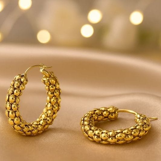 Shoperly ES-301 18k Gold Plated Stainless Steel Tarnish Free Waterproof Female Jewellery