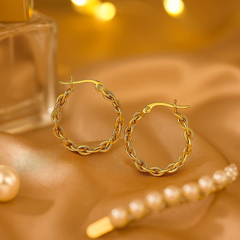 Shoperly ES-303 18k Gold Plated Stainless Steel Tarnish Free Waterproof Female Jewellery