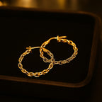 Shoperly ES-303 18k Gold Plated Stainless Steel Tarnish Free Waterproof Female Jewellery