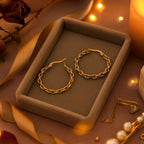 Shoperly ES-303 18k Gold Plated Stainless Steel Tarnish Free Waterproof Female Jewellery