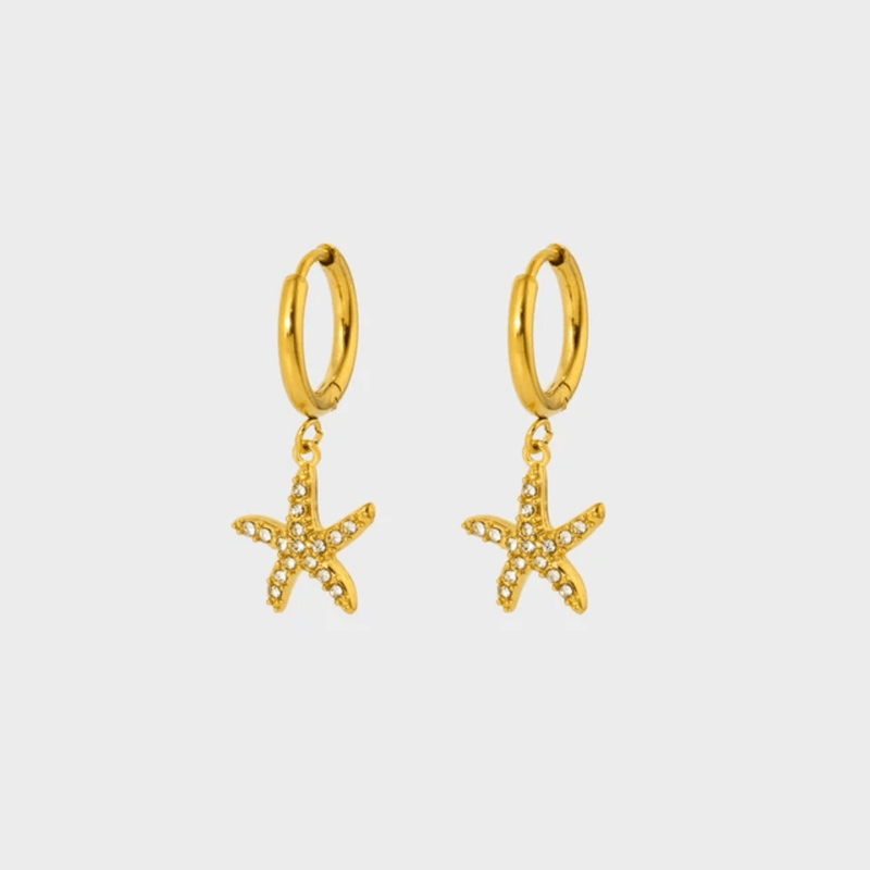 Shoperly ES-310 18k Gold Plated Stainless Steel Tarnish Free Waterproof Female Earrings