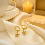 Shoperly ES-310 18k Gold Plated Stainless Steel Tarnish Free Waterproof Female Earrings