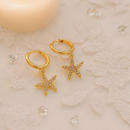 Shoperly ES-310 18k Gold Plated Stainless Steel Tarnish Free Waterproof Female Earrings