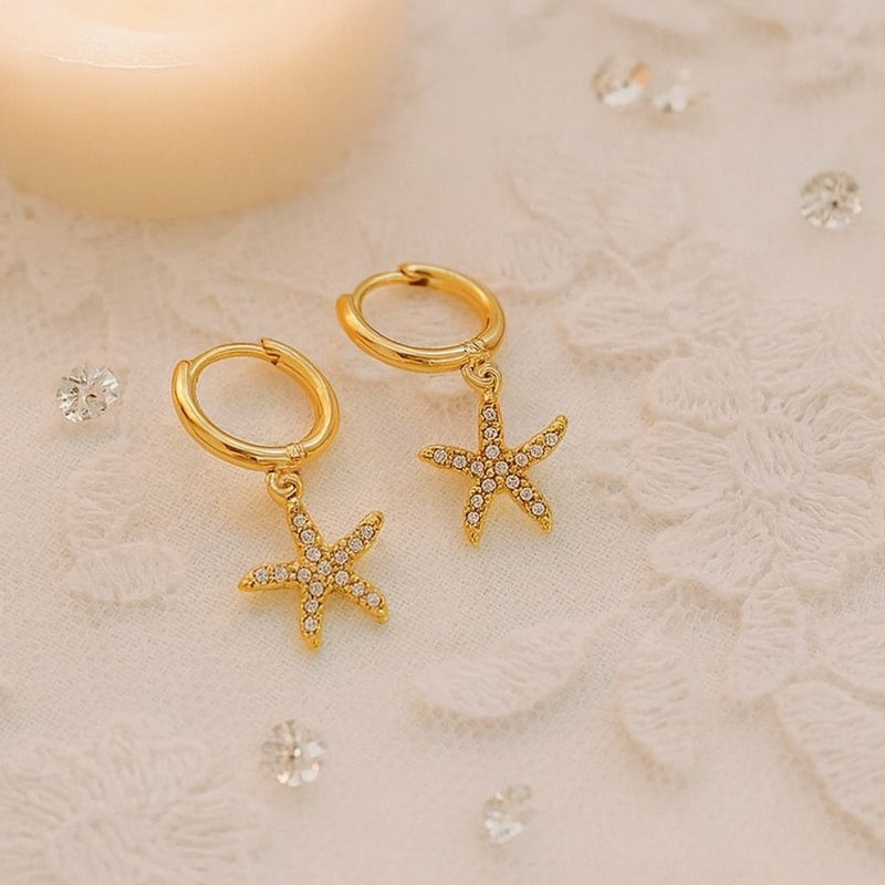 Shoperly ES-310 18k Gold Plated Stainless Steel Tarnish Free Waterproof Female Earrings