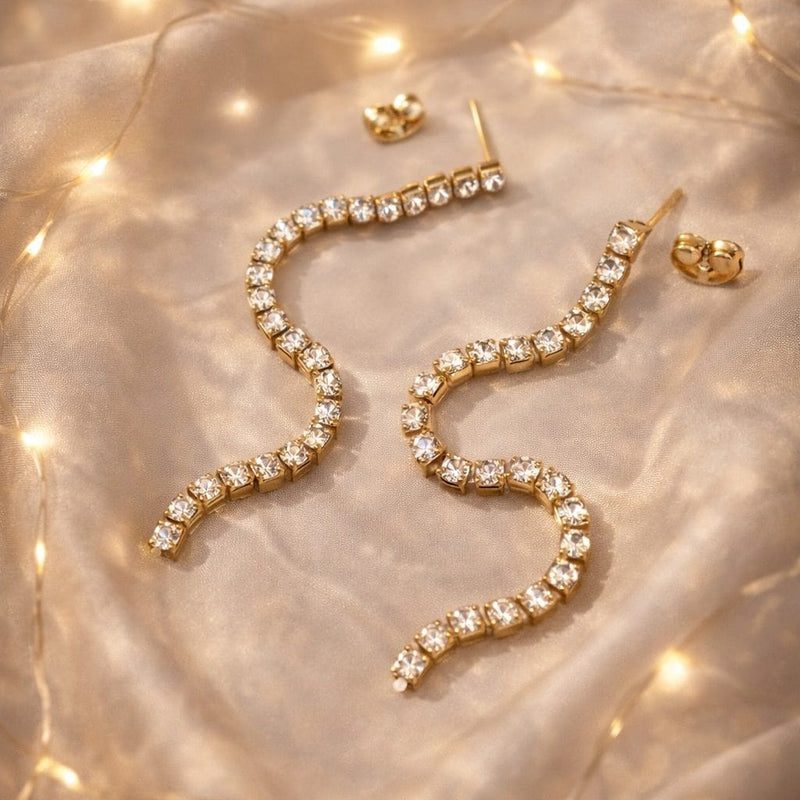 Shoperly ES-312-18k Gold Plated Stainless Steel Tarnish Free Waterproof Female Earrings