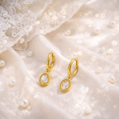 Shoperly ES-315-18k Gold Plated Stainless Steel Tarnish Free Waterproof Female Earrings