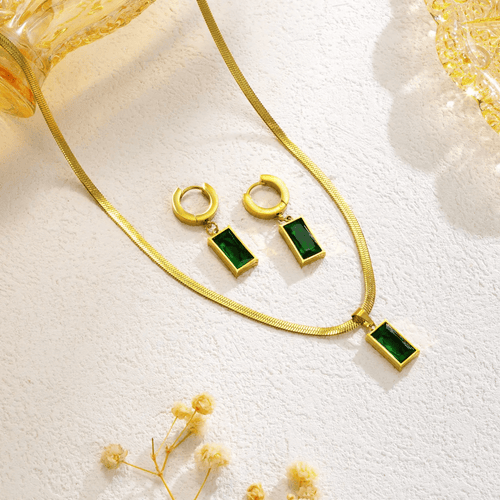 Shoperly jewelry Sets Zoe 18k Gold Plated Stainless Steel Tarnish Free Waterproof Female Jewellery