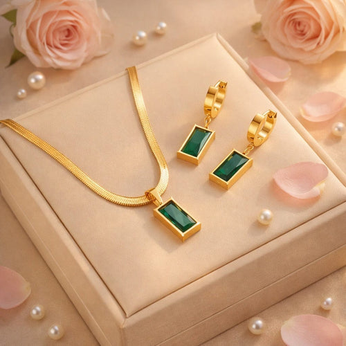 Shoperly jewelry Sets Zoe 18k Gold Plated Stainless Steel Tarnish Free Waterproof Female Jewellery