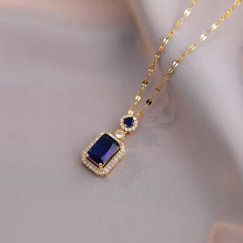 Shoperly JS-9-BLUE 18k Gold Plated Stainless Steel Tarnish Free Waterproof Female Jewellery