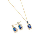 Shoperly JS-9-BLUE 18k Gold Plated Stainless Steel Tarnish Free Waterproof Female Jewellery