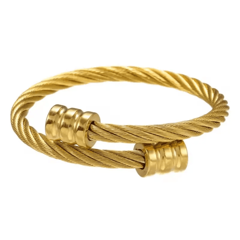 Shoperly MB-3-GOLDEN-Stainless Steel Anti Tarnish Waterproof Male Jewellery