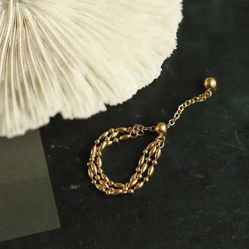 Shoperly R-100 18k Gold Plated Stainless Steel Tarnish Free Waterproof Female Jewellery