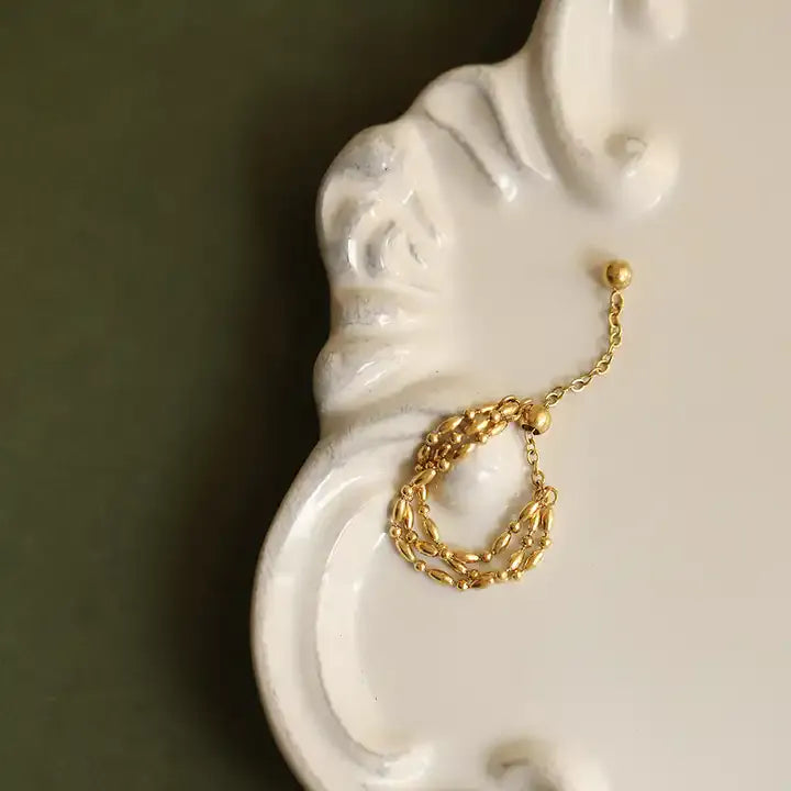 Shoperly R-100 18k Gold Plated Stainless Steel Tarnish Free Waterproof Female Jewellery