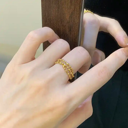 Shoperly R-100 18k Gold Plated Stainless Steel Tarnish Free Waterproof Female Jewellery