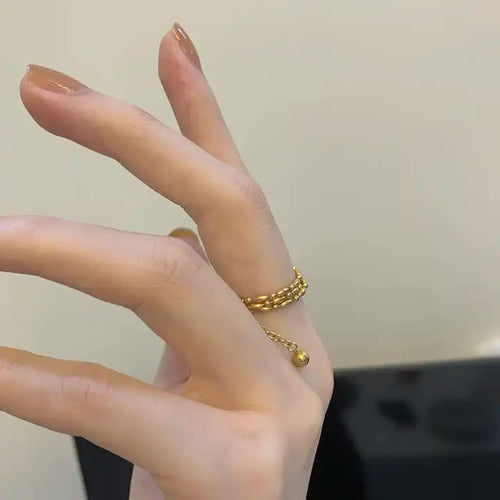 Shoperly R-100 18k Gold Plated Stainless Steel Tarnish Free Waterproof Female Jewellery