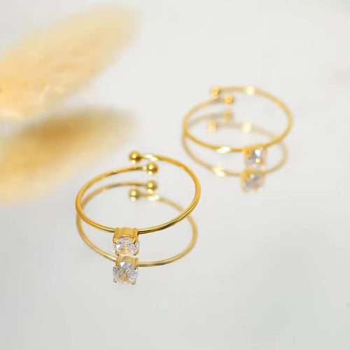 Shoperly R-126 18k Gold Plated Stainless Steel Tarnish Free Waterproof Female Jewellery