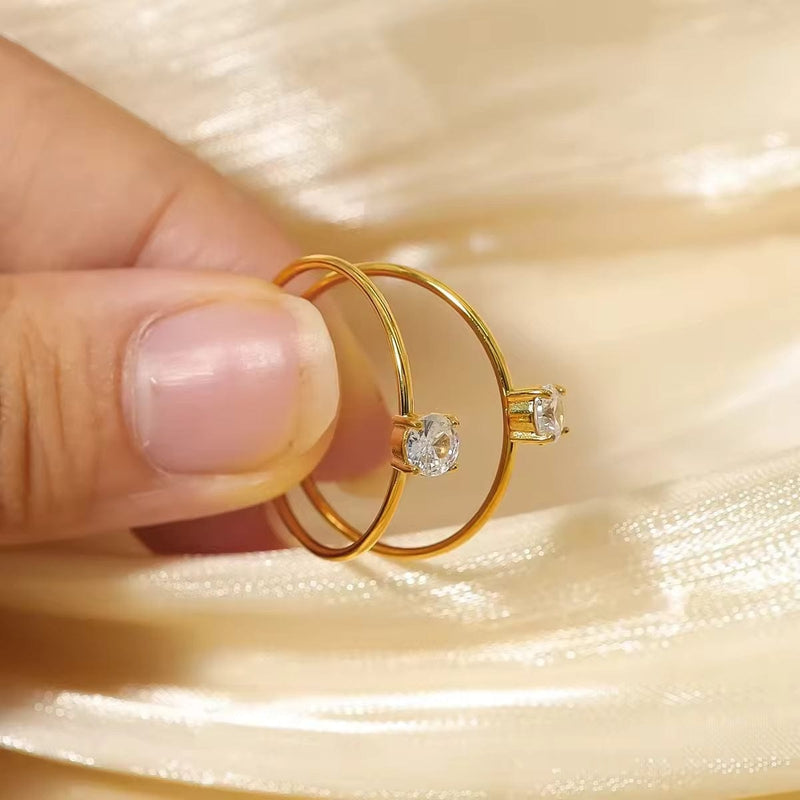 Shoperly R-126 18k Gold Plated Stainless Steel Tarnish Free Waterproof Female Jewellery