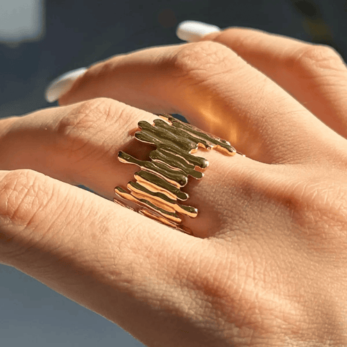 Shoperly Rings Elarose 18k Gold Plated Stainless Steel Tarnish Free Waterproof Female Jewellery