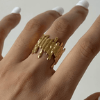 Shoperly Rings Elarose 18k Gold Plated Stainless Steel Tarnish Free Waterproof Female Jewellery