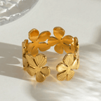 Shoperly Rings Flower 18k Gold Plated Stainless Steel ring