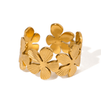 Shoperly Rings Flower 18k Gold Plated Stainless Steel ring