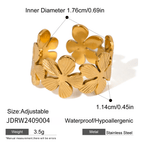 Shoperly Rings Flower 18k Gold Plated Stainless Steel ring
